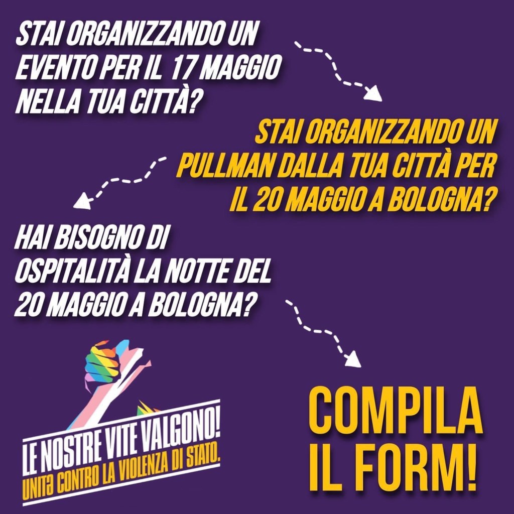Verso IDAHOBIT e 20/21 maggio: FORM eventi, bus e FORM&nbsp;ospitalità